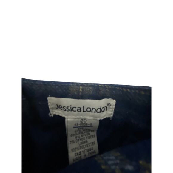 Jessica London SZ 20 Gossip Girl Academia Wool Skirt Windowpane Plaid Tartan - Picture 3 of 7